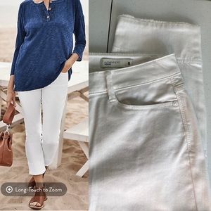 J. Jill Authentic Fit Cuffed Crop White Jeans